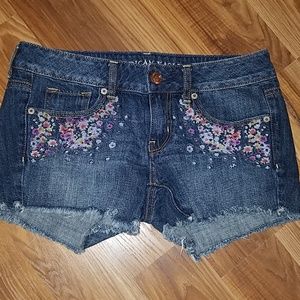 American Eagle embroidered floral shorts